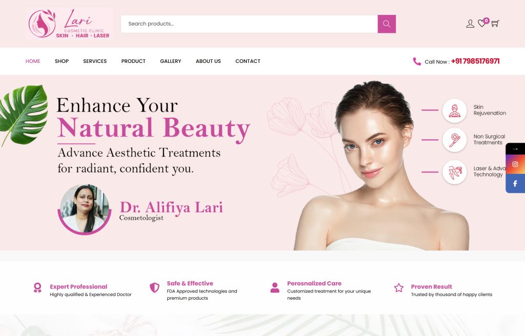 Lari Cosmetic Clinic Website Designed By Aristo Coders