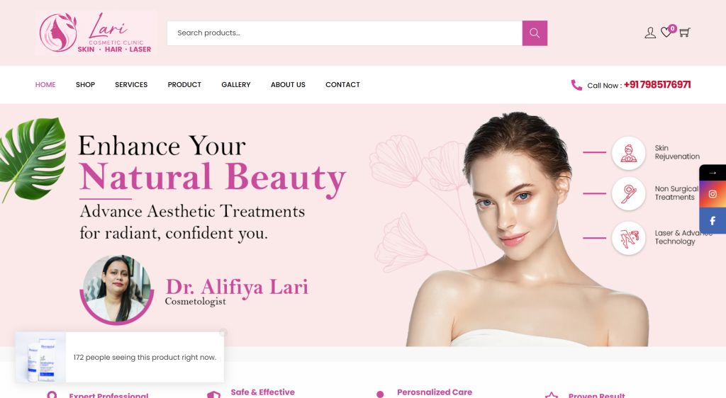 Lari Cosmetic Clinic Website Designed By Aristo Coders