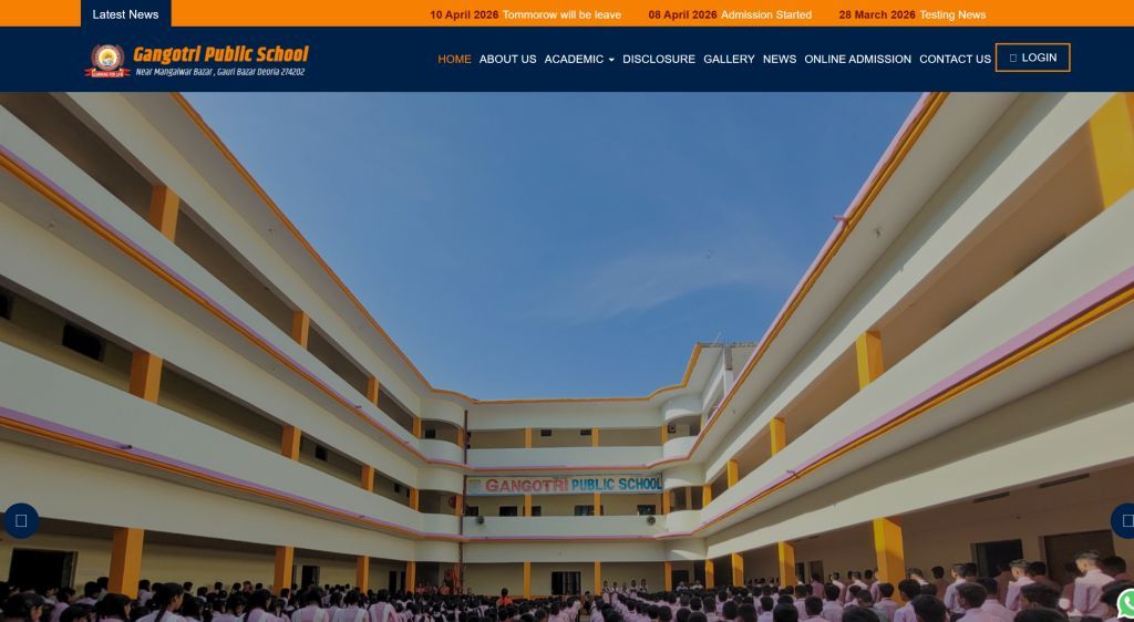 Gangotri Public School Website Designed By Aristo Coders